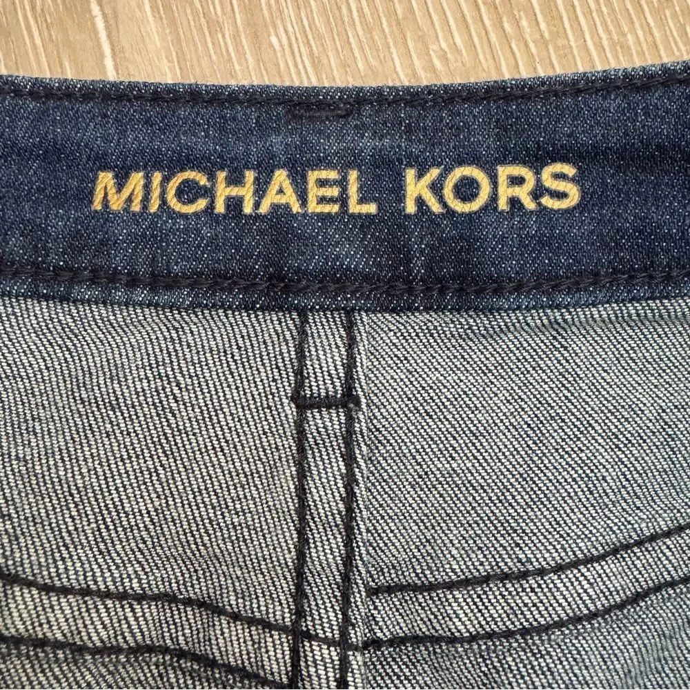 Michael Kors Sailor Denim Mini Skirt Gold Buttons Size 6P